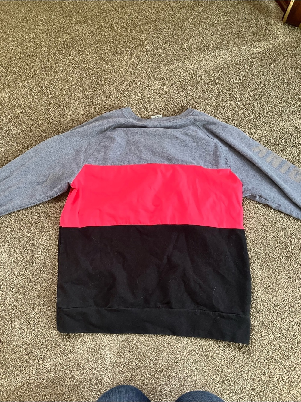 Victoria's Secret PINK Womens Colorblock Pullover - Pink, Gray, Black - Picture 5 of 5